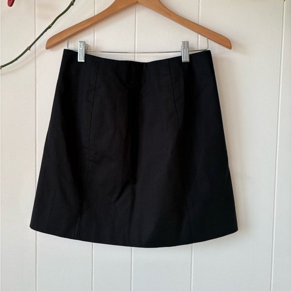 Michael Kors Black A-Line Mini Skirt Silver Buttons |  Size 4 - Picture 4 of 5